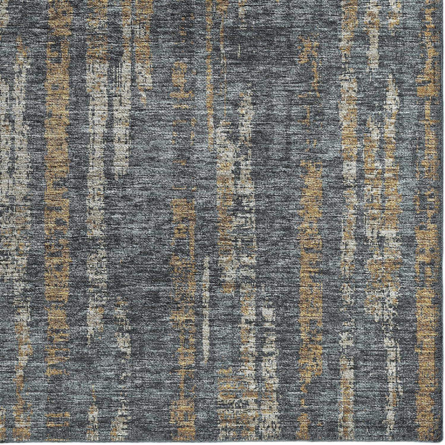 Addison Rugs Indoor/Outdoor Rylee Modern Stripes Washable Rug 9' x 12' - Granite