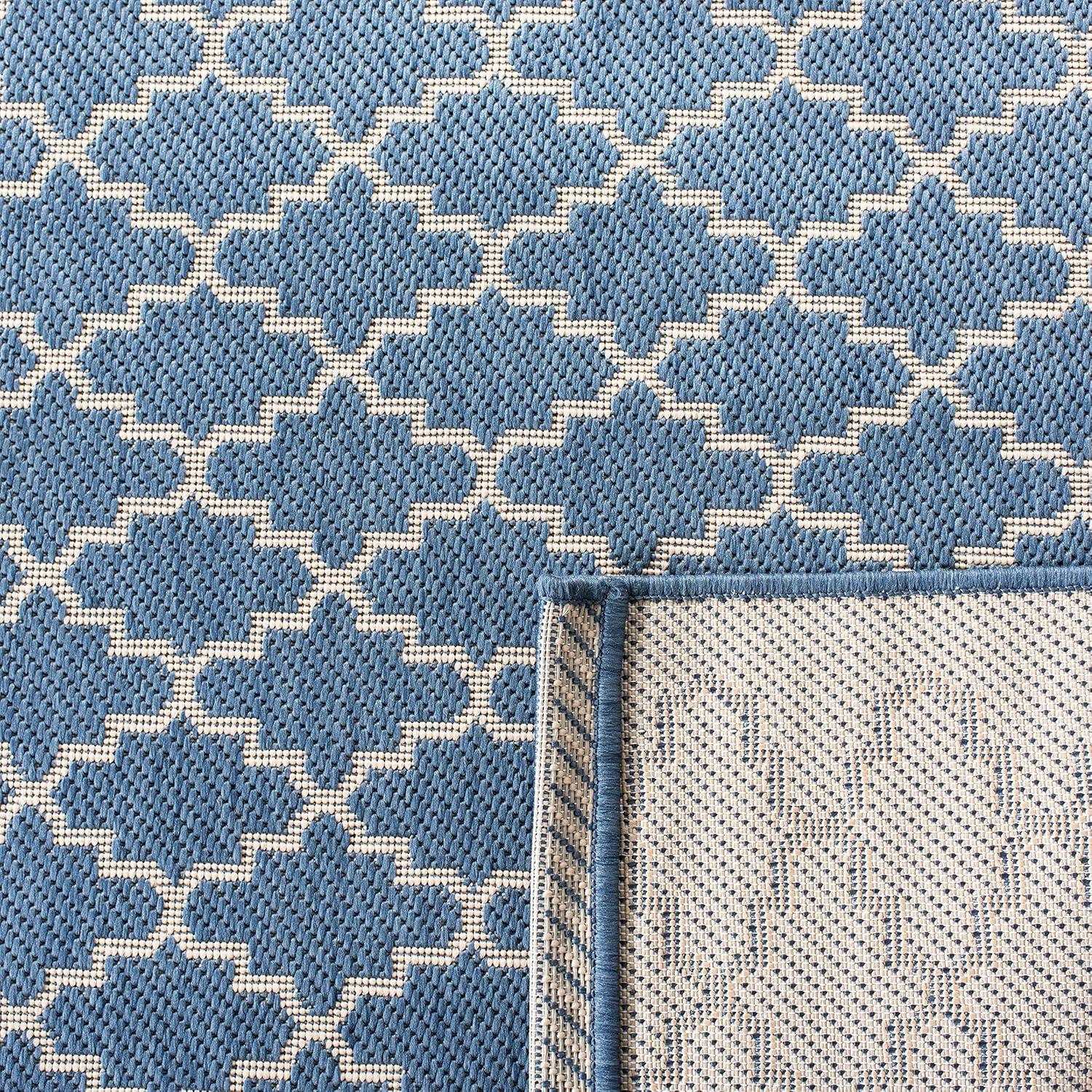 Courtyard CY6919 Power Loomed Indoor and Outdoor Accent Rug - Blue/Beige - 2'x3'7" - Safavieh