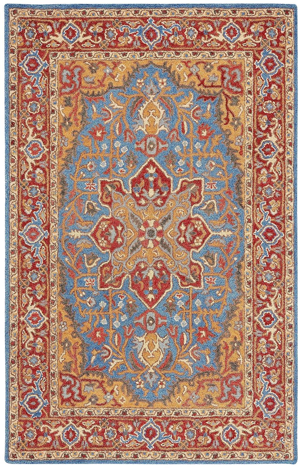 Antiquity AT521 Hand Tufted Area Rug - Red/Blue - 4'x6' - Safavieh.