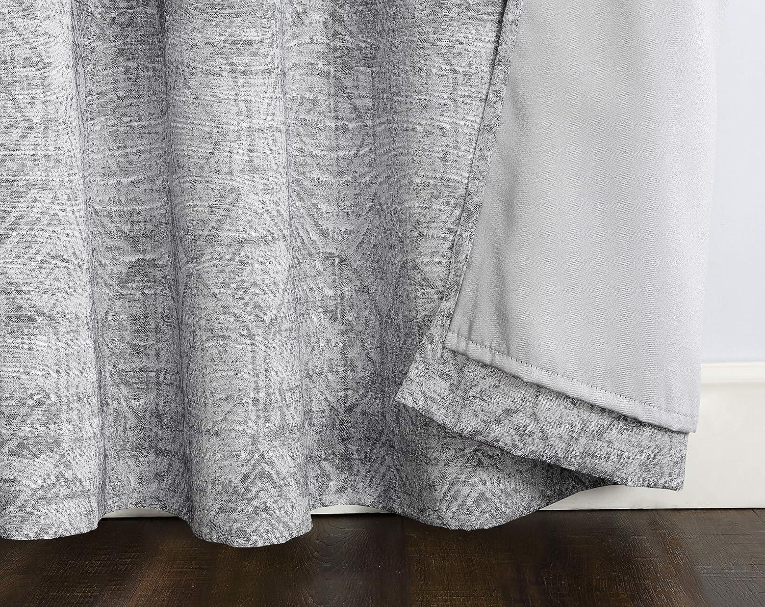 Sun Zero Distressed Global Blackout Lined Grommet Curtain Panel