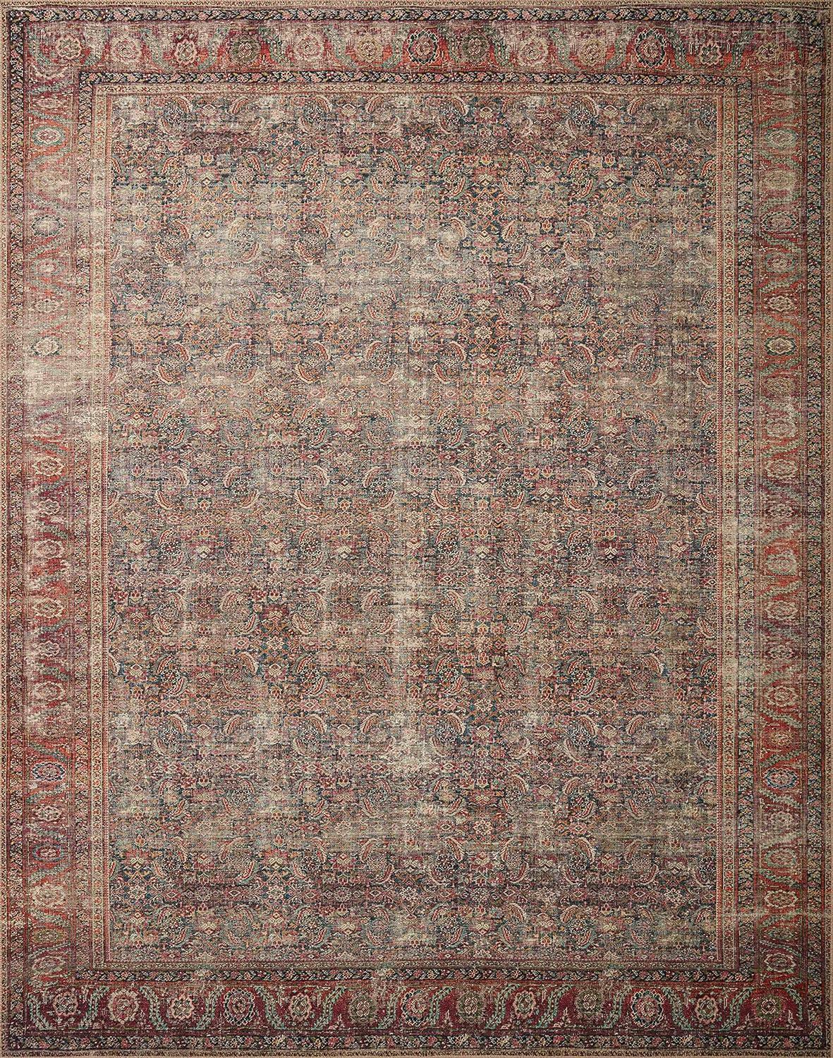 Wynter Onyx Multi 2'3" x 3'9" Vintage Inspired Low Pile Area Rug