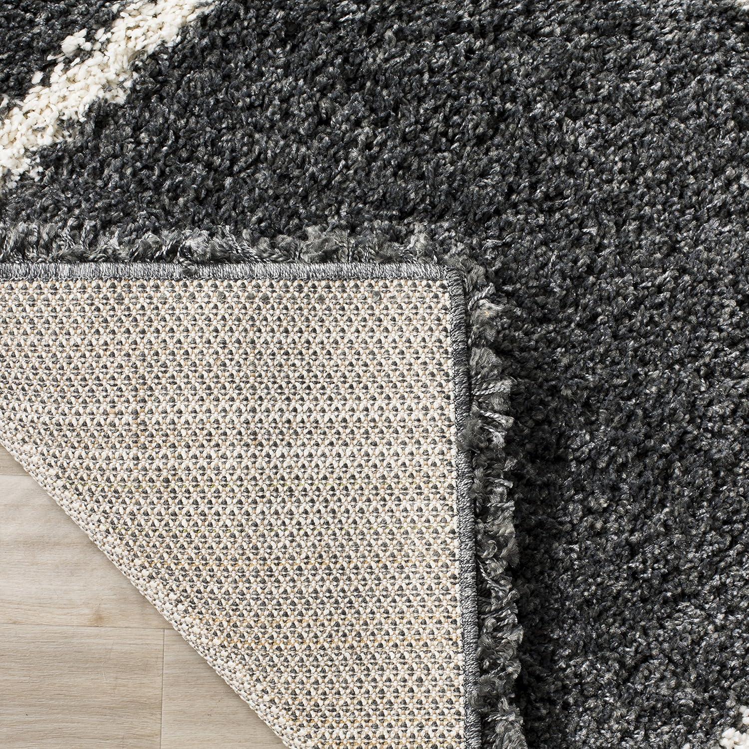 Hudson Shag SGH281 Power Loomed Indoor Area Rug - Dark Grey/Ivory - 8'x10' - Safavieh