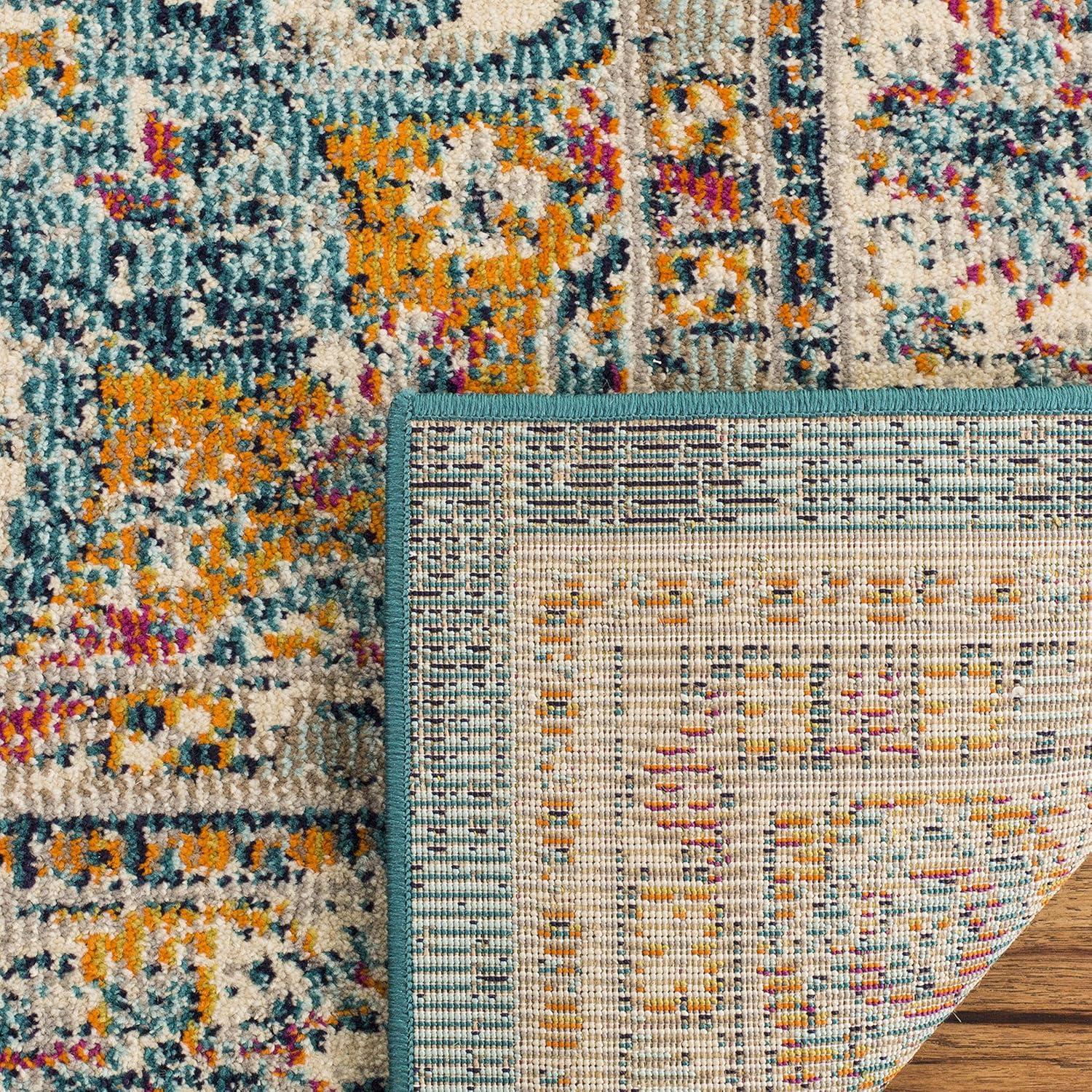 Phoenix PHX154 Power Loomed Indoor Area Rug - 8'x10' - Ivory/Blue - Safavieh