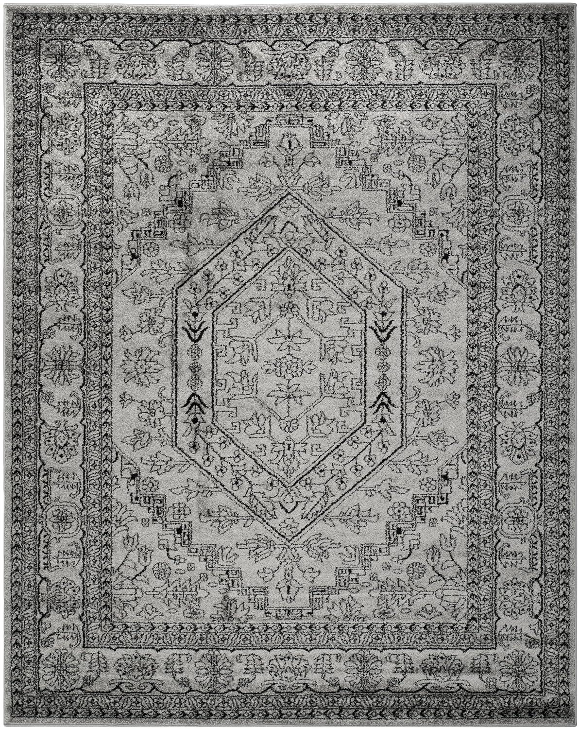 SAFAVIEH Adirondack Xavier Traditional Area Rug, Silver/Black, 12' x 12' Square