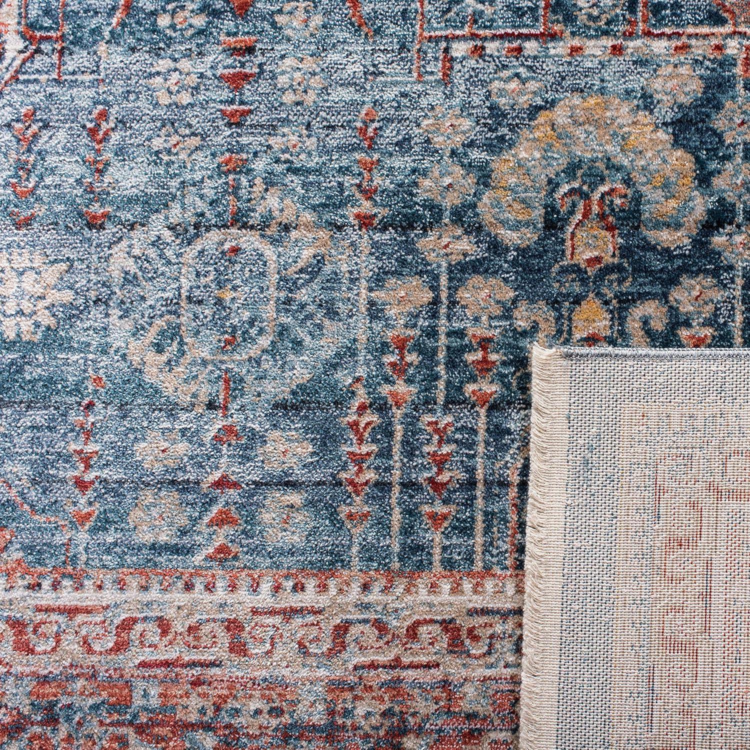 SAFAVIEH Victoria Bethanie Floral Bordered Area Rug, Navy/Red, 2'2" x 4'