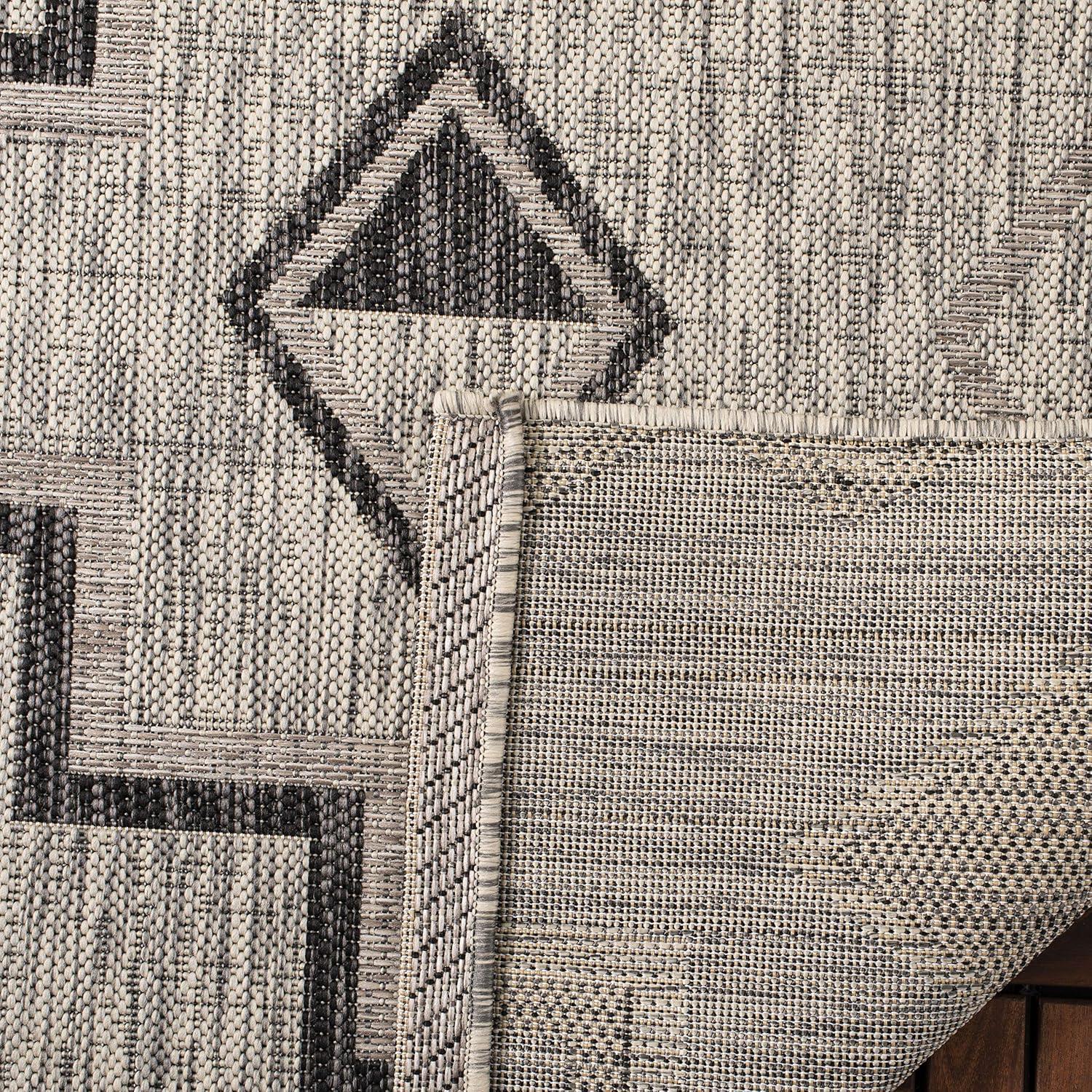 Courtyard CY8533 Power Loomed Indoor/Outdoor Area Rug - Grey/Black - 4'x4' - Safavieh.