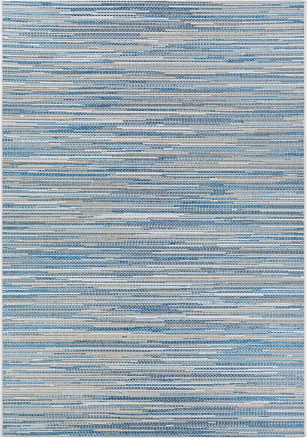 Couristan Monte Carlo Coastal Breeze Indoor/Outdoor Area Rug, 5'3" x 7'6", Ocean-Champagne