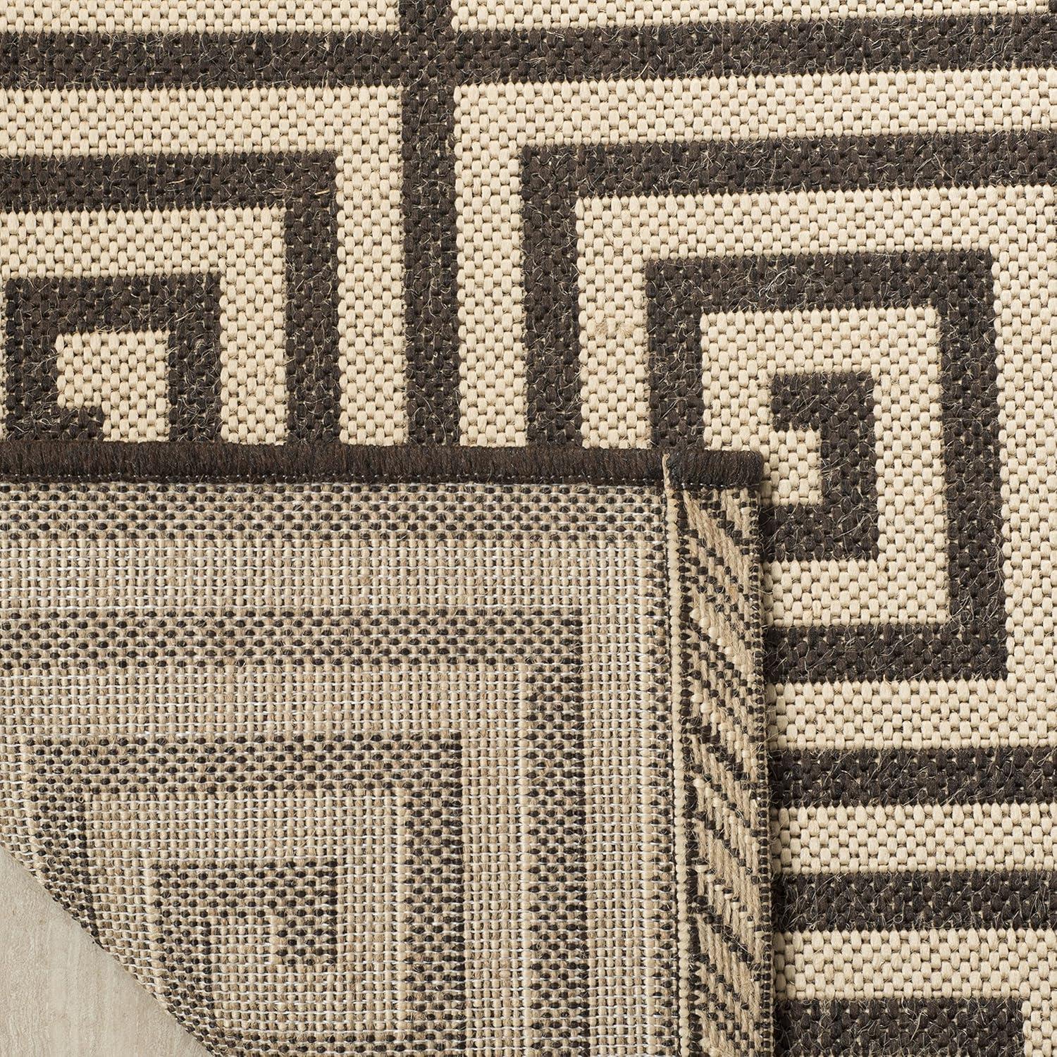 Linden LND129 Power Loomed Runner Rug - Creme/Brown - 2'2"x8' - Safavieh