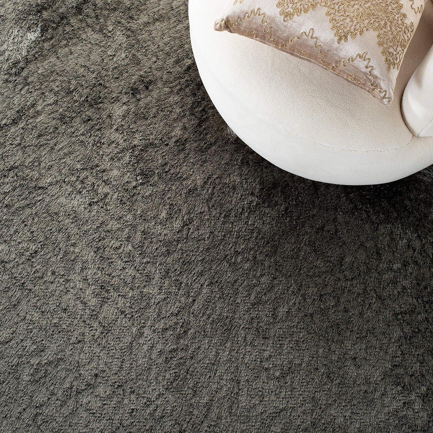 Paris Shag SG511 Hand Tufted Indoor Area Rug - Titanium - 7'x7' Square - Safavieh
