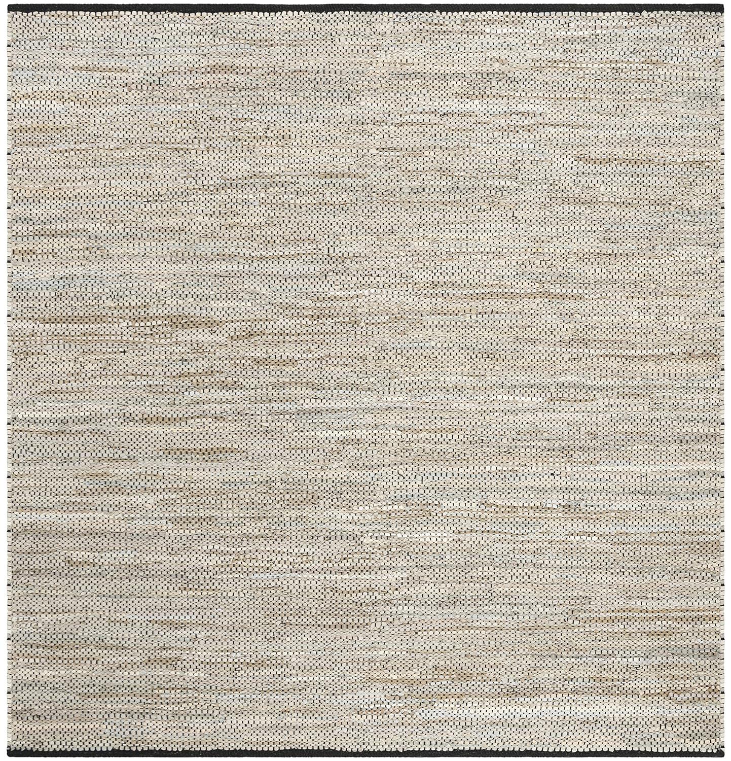 Vintage Leather VTL104 Hand Woven Indoor Area Rug - Beige - 6'x6' - Safavieh