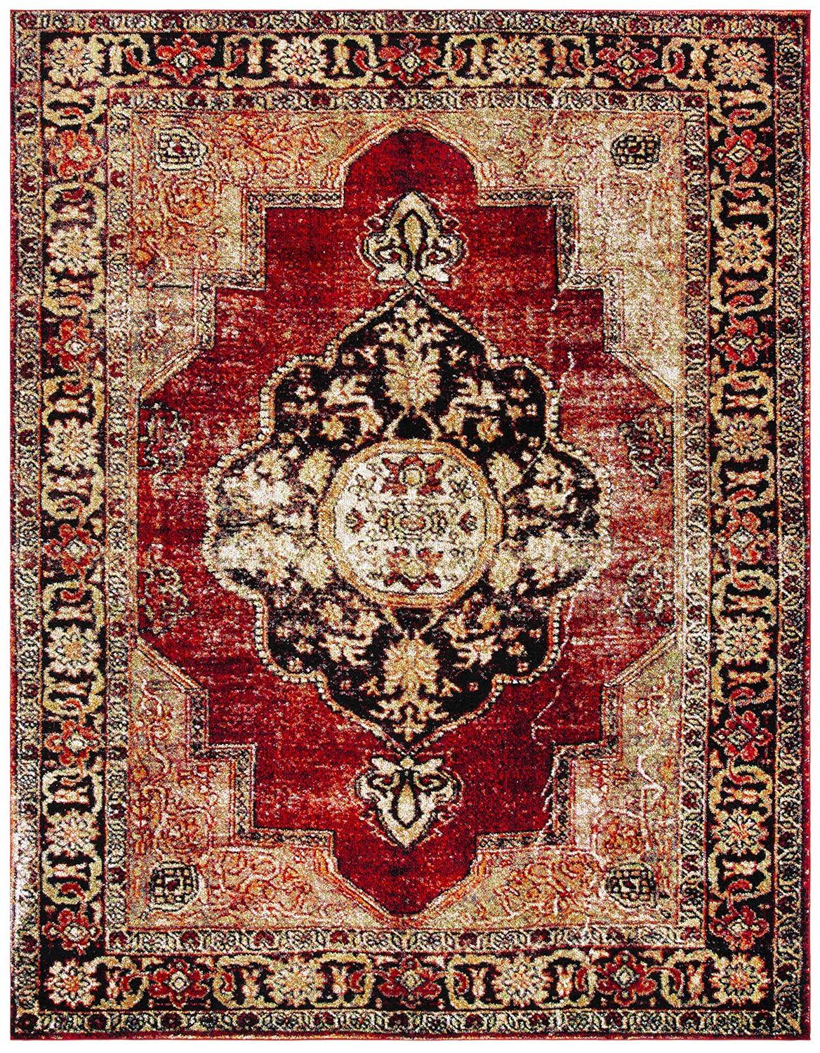 SAFAVIEH Vintage Hamadan Tahnee Traditional Area Rug, Red/Multi, 11' x 15'