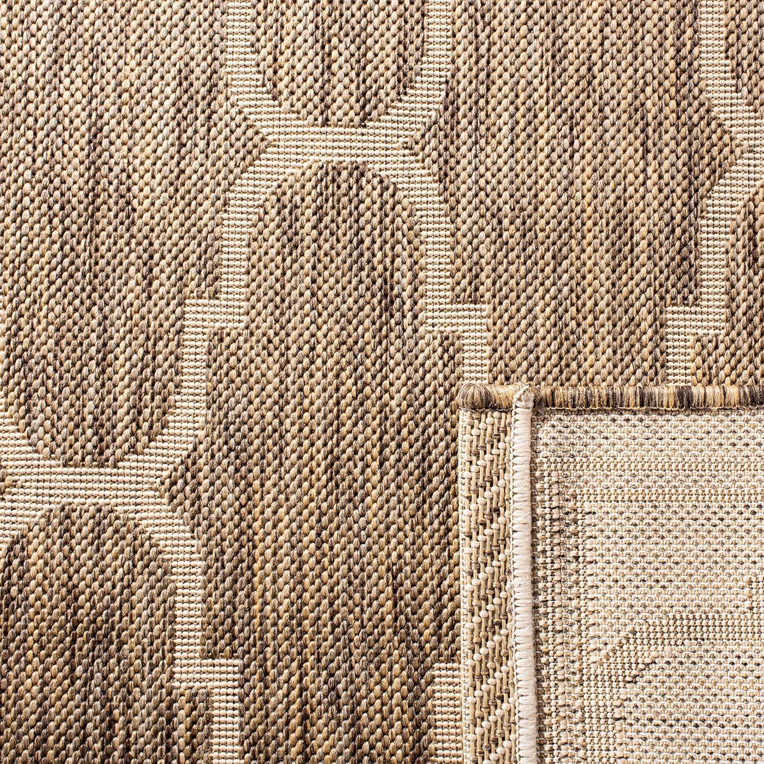 Courtyard CY6016 Power Loomed Indoor and Outdoor Area Rug - Brown/Beige - 8'x11' - Safavieh