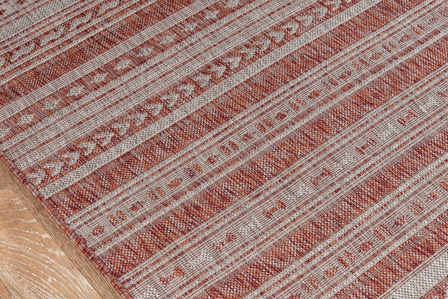 Tuscany Geometric Copper Indoor / Outdoor Area Rug