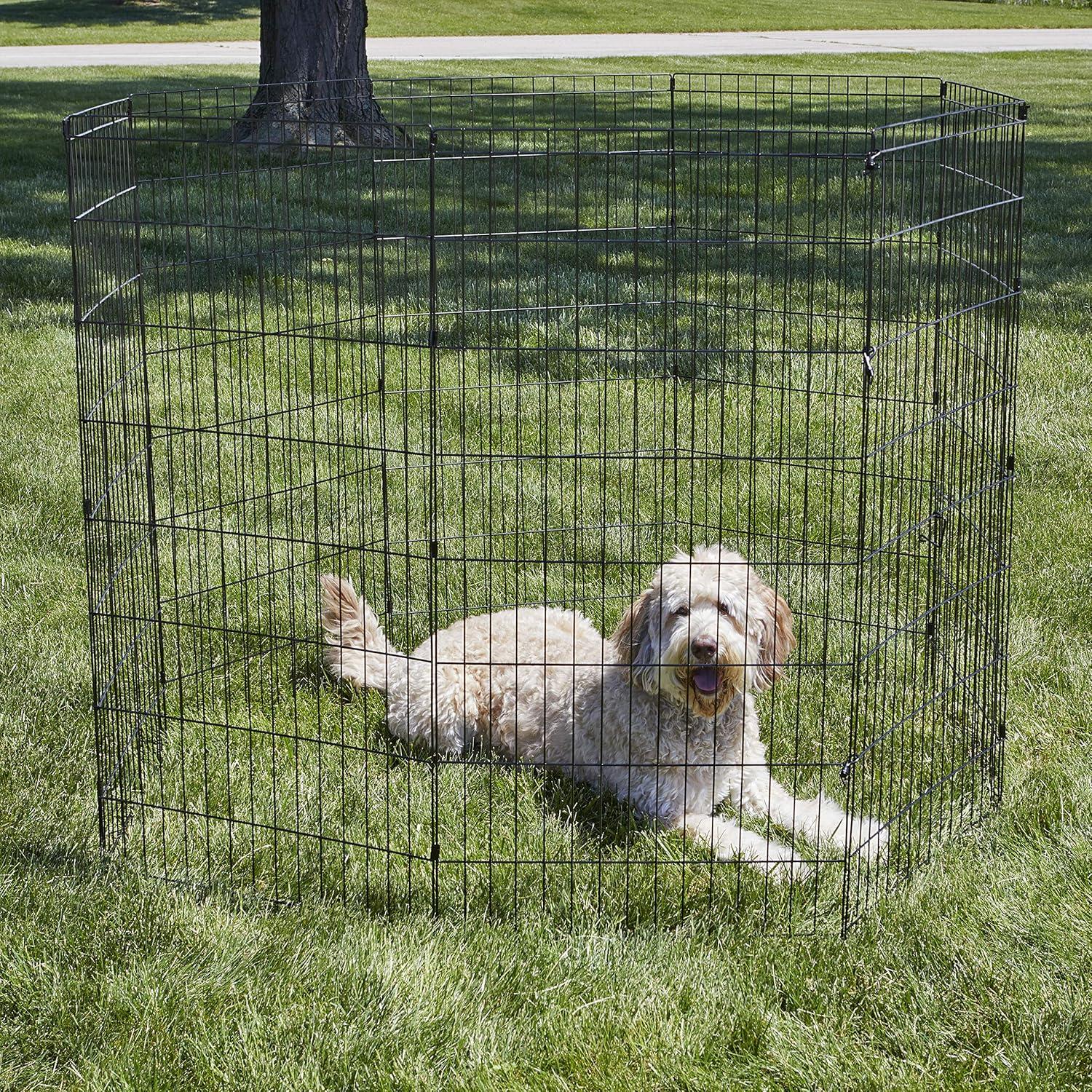 New World Pet Products B558-48 Foldable Exercise Pet Playpen, Black, X-Large/24 x 48"