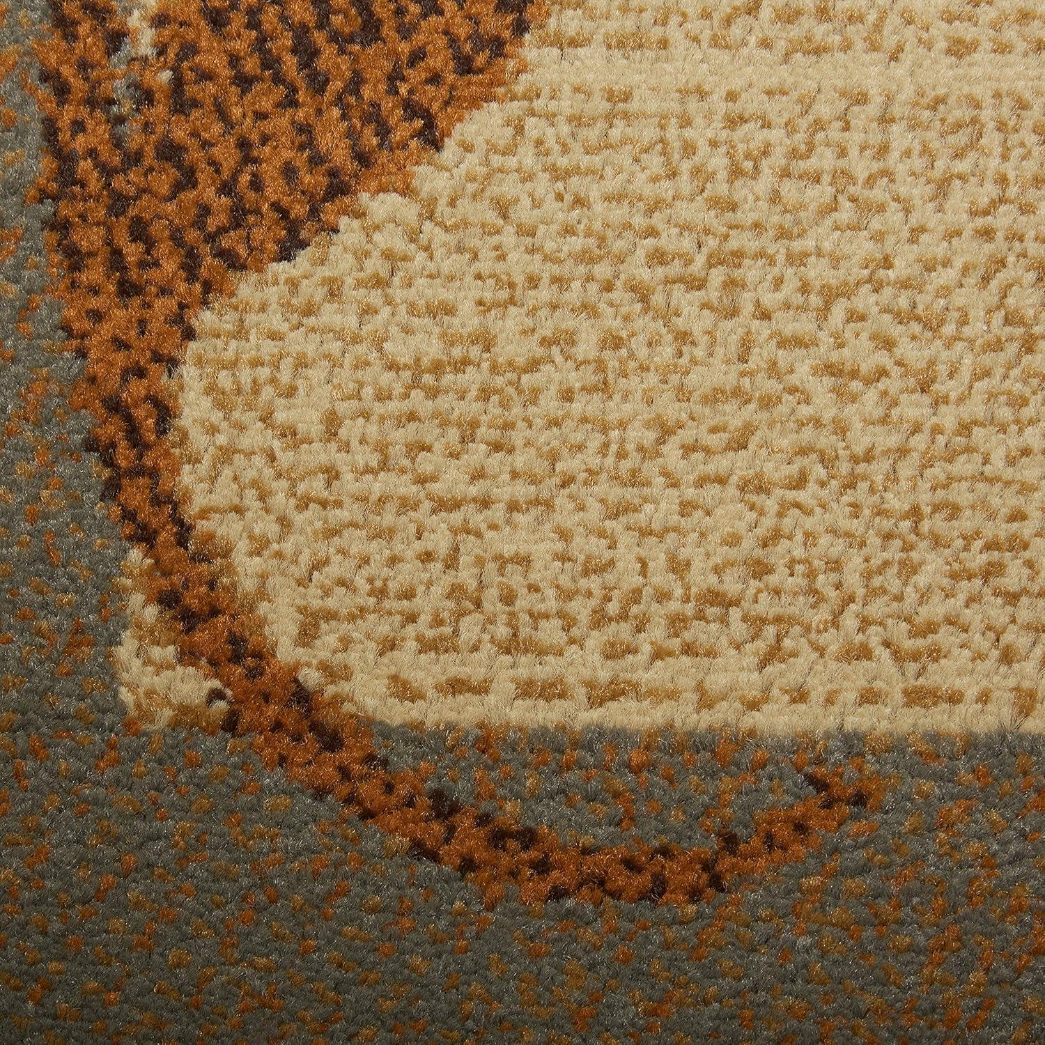 Home Dynamix Royalty Clover Contemporary Geometric Border Area Rug, Brown/Blue, 43"x62"