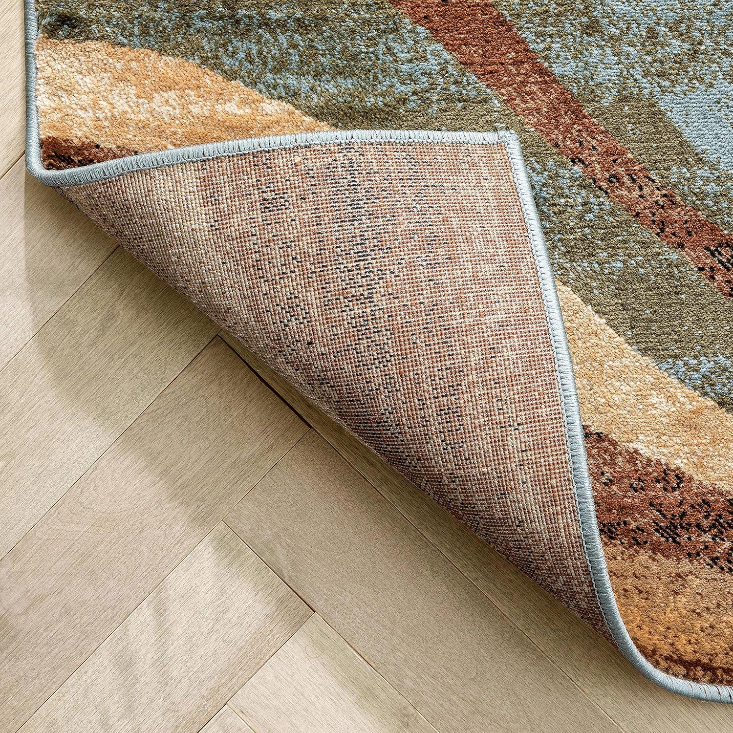 Well Woven Barclay Nirvana Waves Modern Geometric Multi Blue 5'3" x 7'3" Area Rug