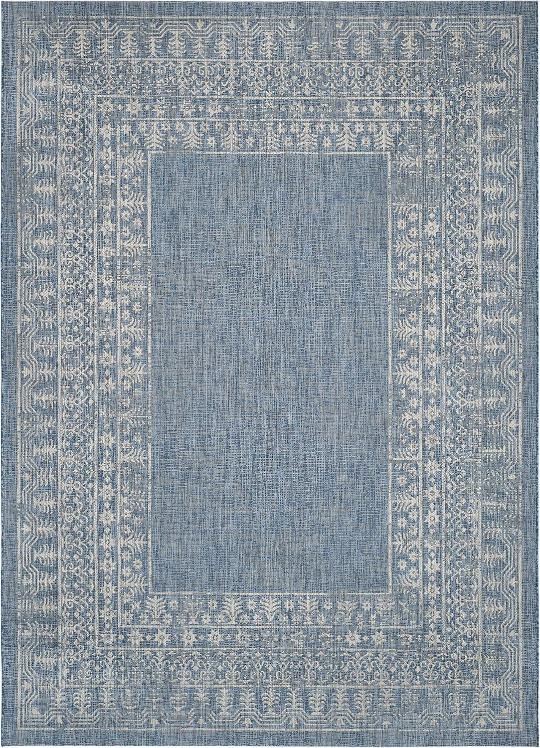 Courtyard CY8482 Power Loomed Indoor/Outdoor Area Rug - Navy/Gray - 5'3"x7'7" - Safavieh.