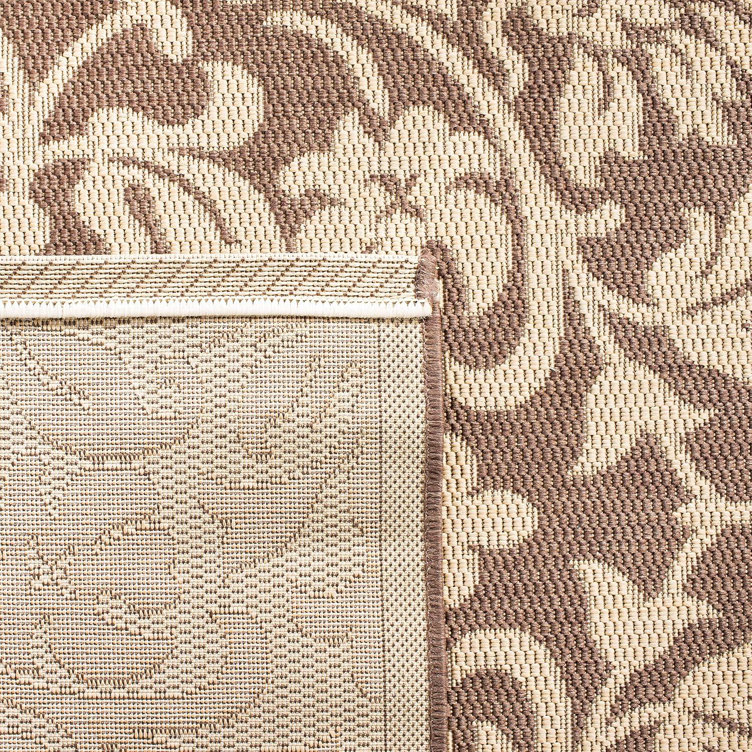 Courtyard CY3416 Power Loomed Indoor and Outdoor Area Rug - Chocolate/Natural - 8'x11' - Safavieh