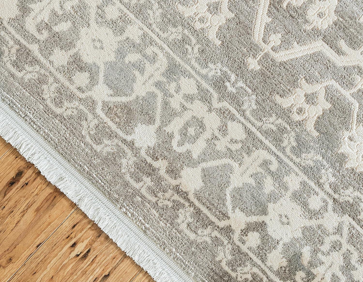 Unique Loom New Classical Collection Area Rug - Olympia (8'  x 10' Rectangle Light Gray/Ivory)