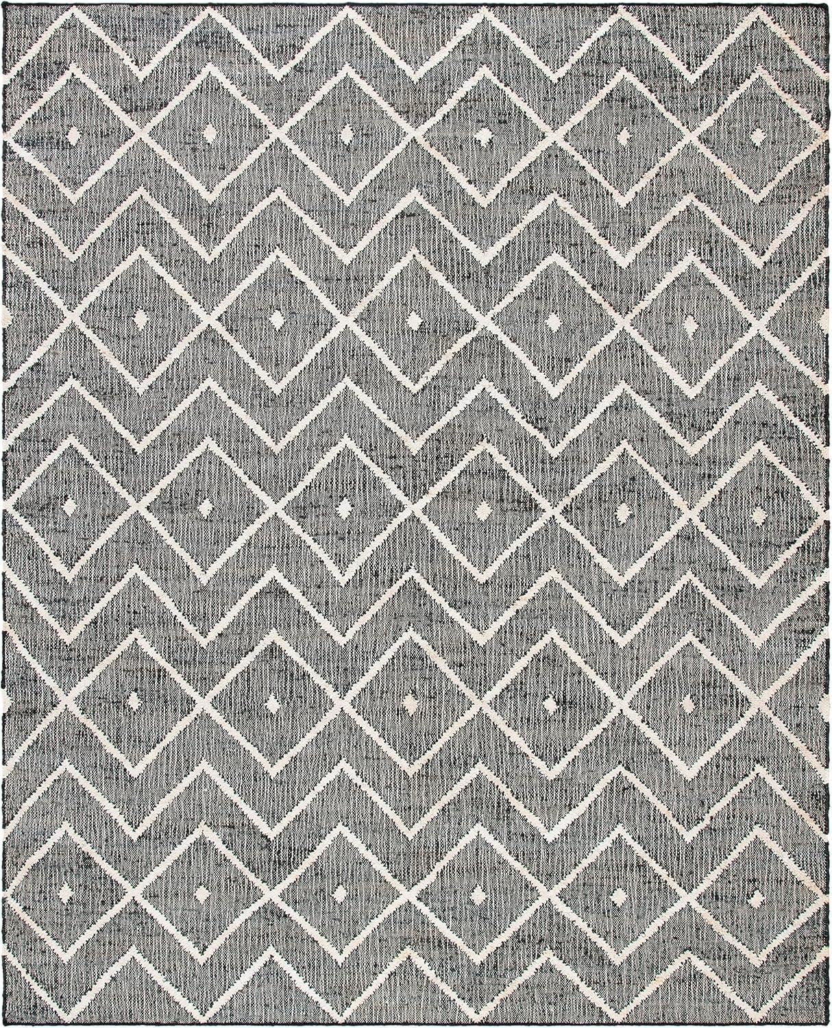 Handmade Gray Wool-Cotton Blend Kilim Rug 10' x 14'