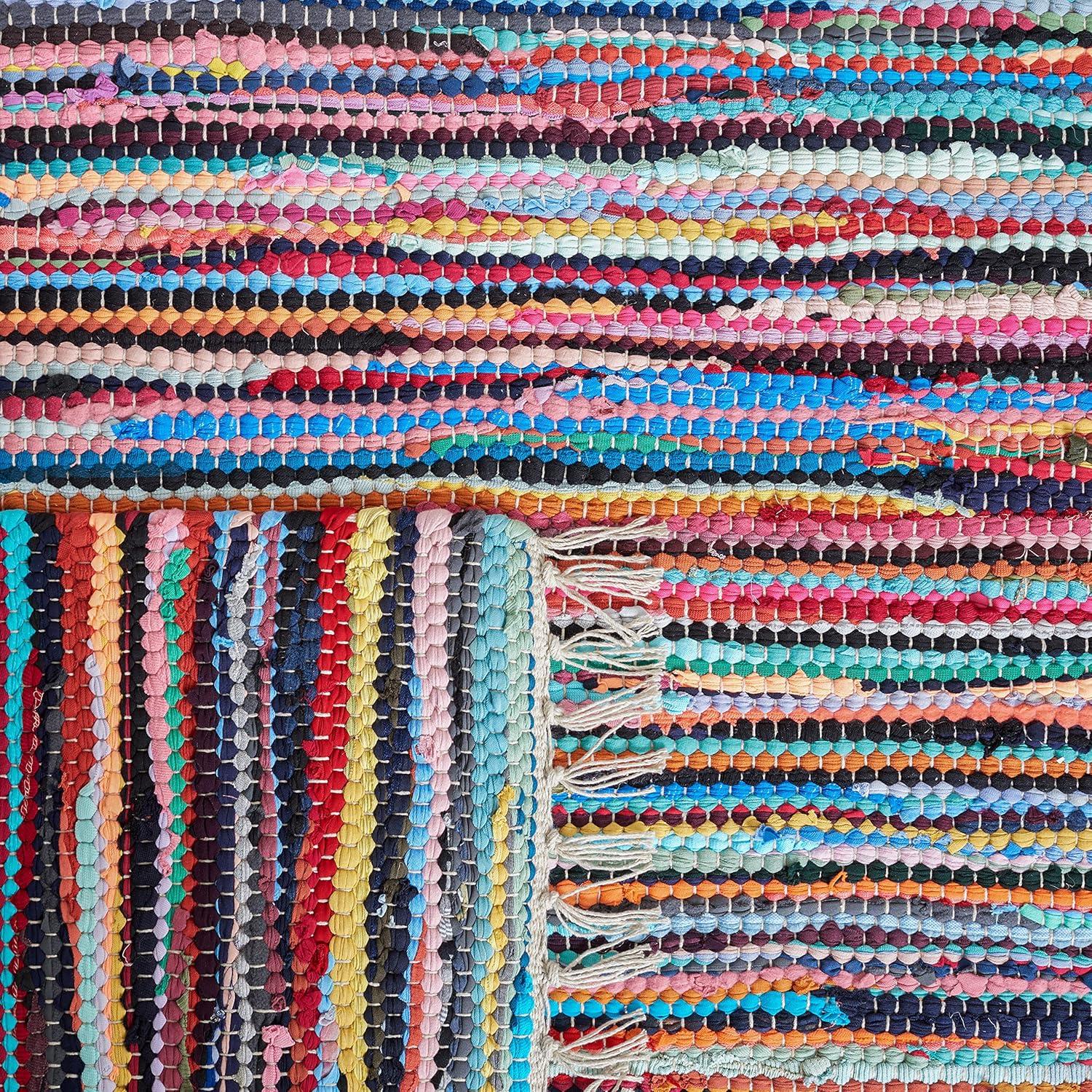 Rag Rug RAR128 Hand Woven Indoor Runner Rug - Multi - 2'3"x12' - Safavieh.