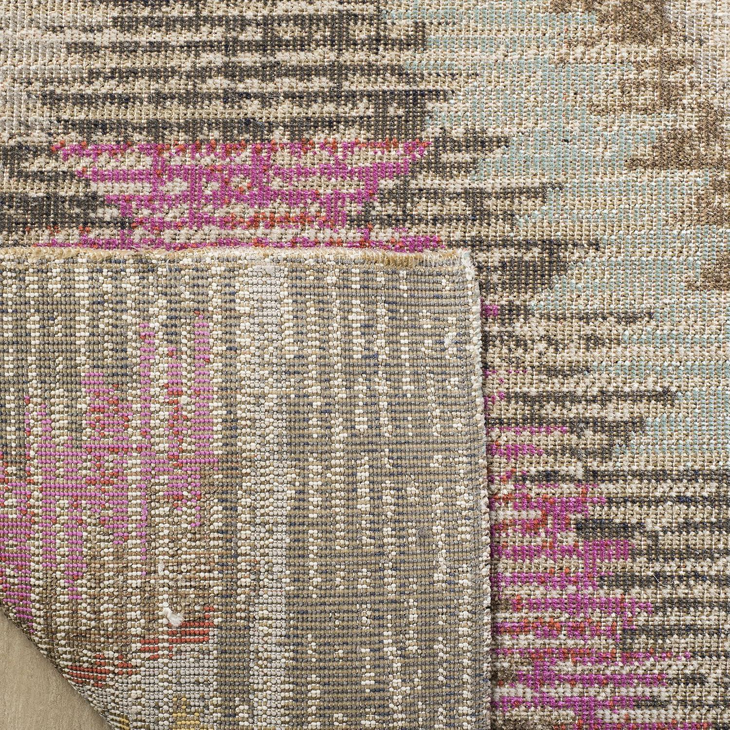 SAFAVIEH Montage Collection 2'3' x 8' Grey/Multi MTG212F Boho Indoor/ Outdoor Non-Shedding Easy scrubbing Patio Backyard Porch Deck Mudroom Runner-Rug