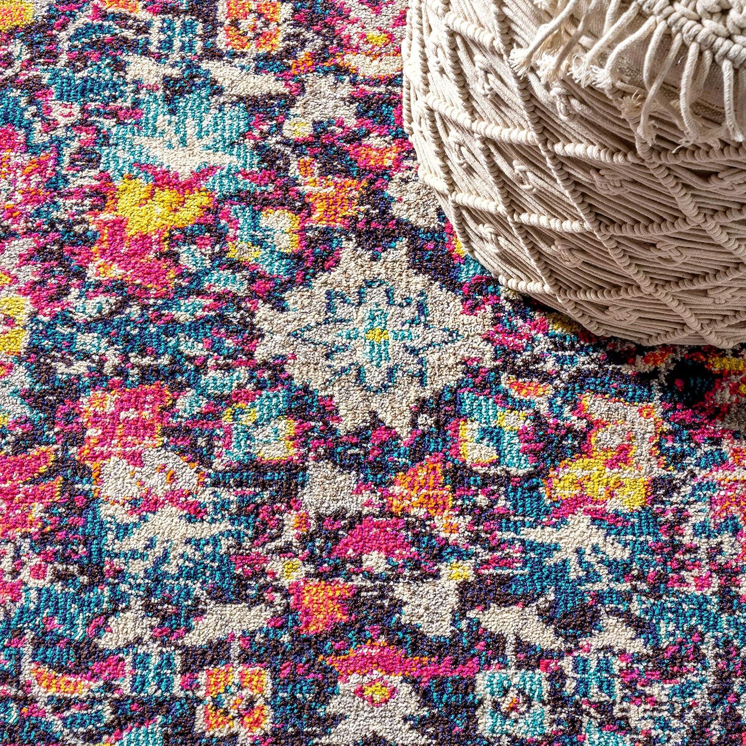 Modern Persian Boho Floral Area Rug - JONATHAN Y