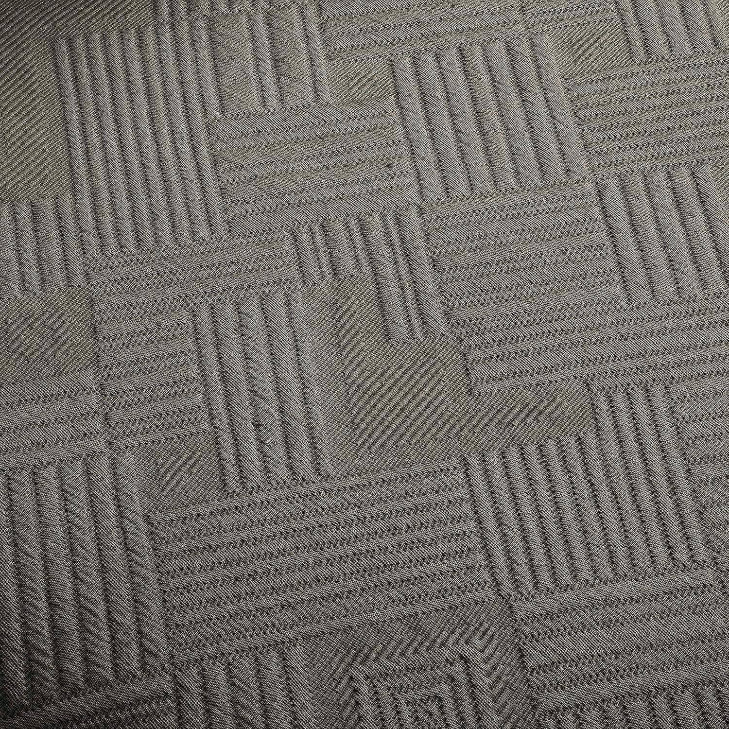 Superior Cotton Jacquard Geometric Full Bedspread Set, Charcoal