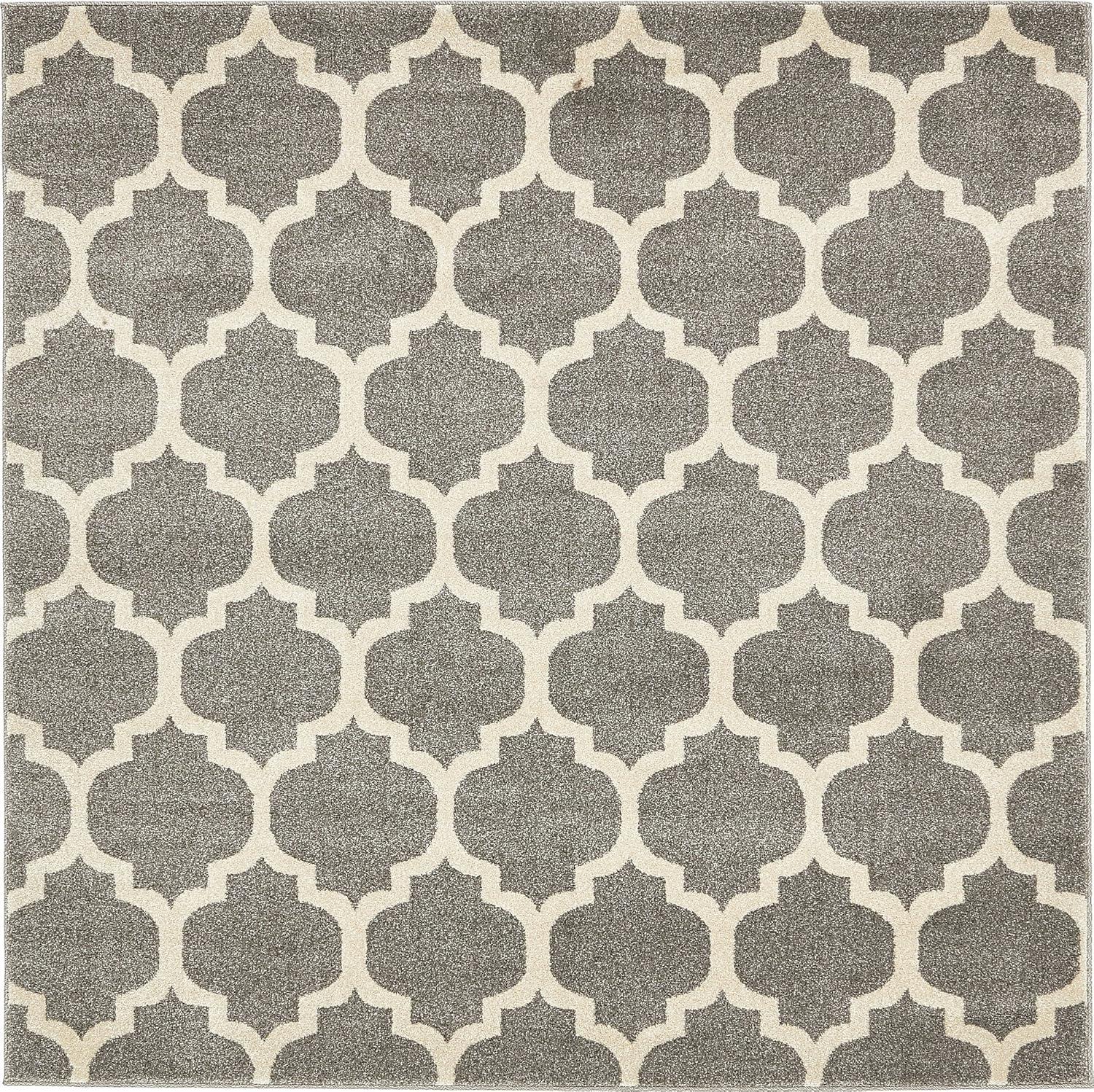 Unique Loom 5' 4 x 6' 1 Trellis Philadelphia Dark Gray Area Rug