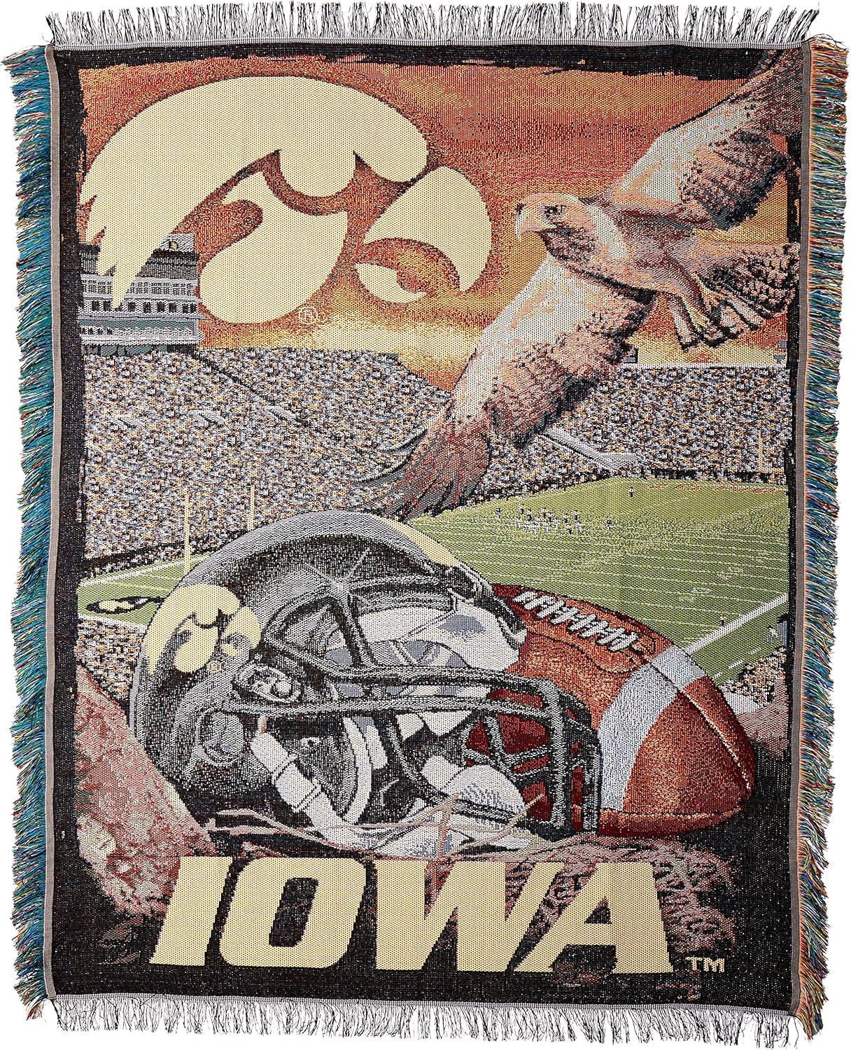 Iowa Hawkeyes Woven Tapestry Throw Blanket, 48" x 60", Multicolor