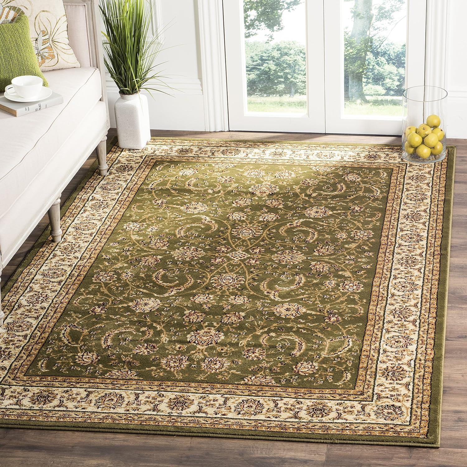 SAFAVIEH Lyndhurst Priscilla Traditional Bordered Area Rug, Sage/Ivory, 9' x 12'