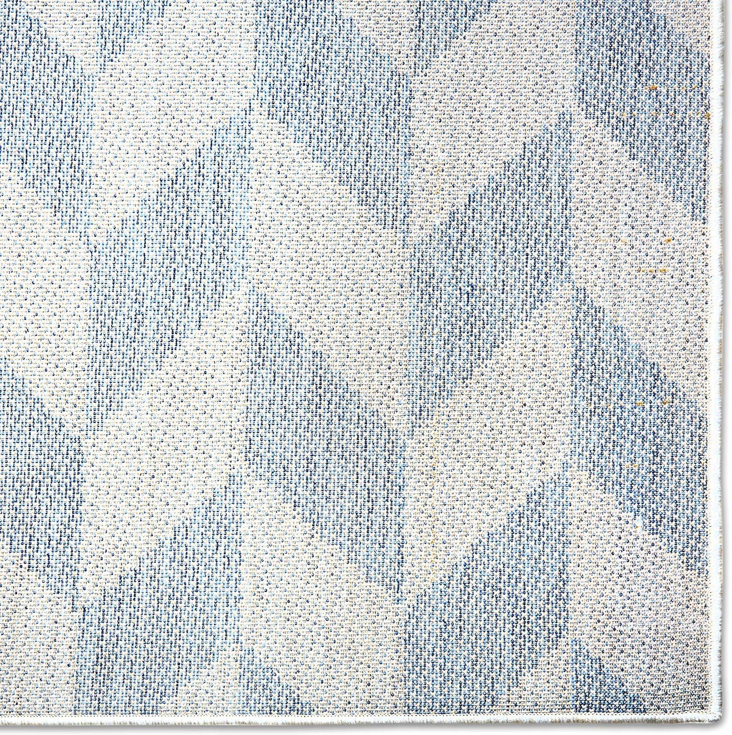 Calla Herringbone Blue/Gray Indoor/Outdoor Synthetic Area Rug