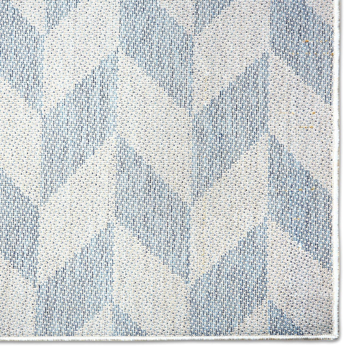 Nicole Miller New York Patio Country Calla Herringbone Indoor/Outdoor Area Rug, Blue/Grey