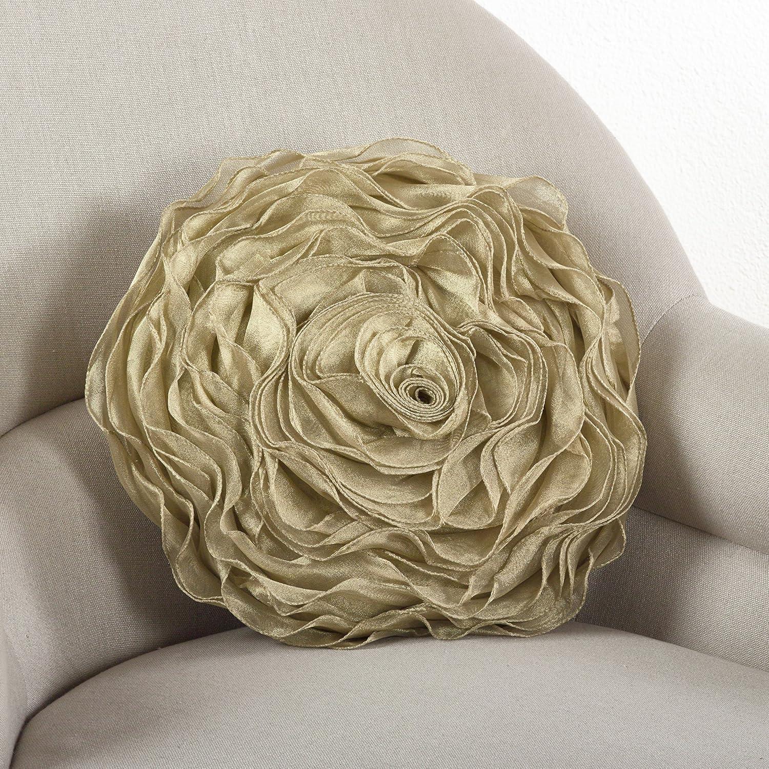 Saro Lifestyle Rose Design Throw Pillow