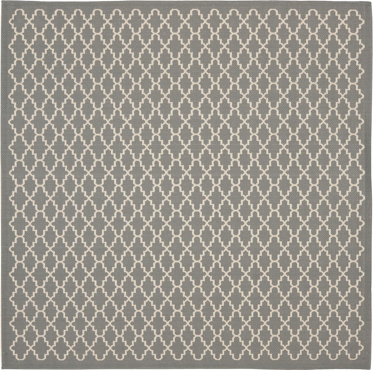 Courtyard CY6919 Power Loomed Indoor and Outdoor Area Rug - Anthracite/Beige - 6'7"x6'7" - Safavieh