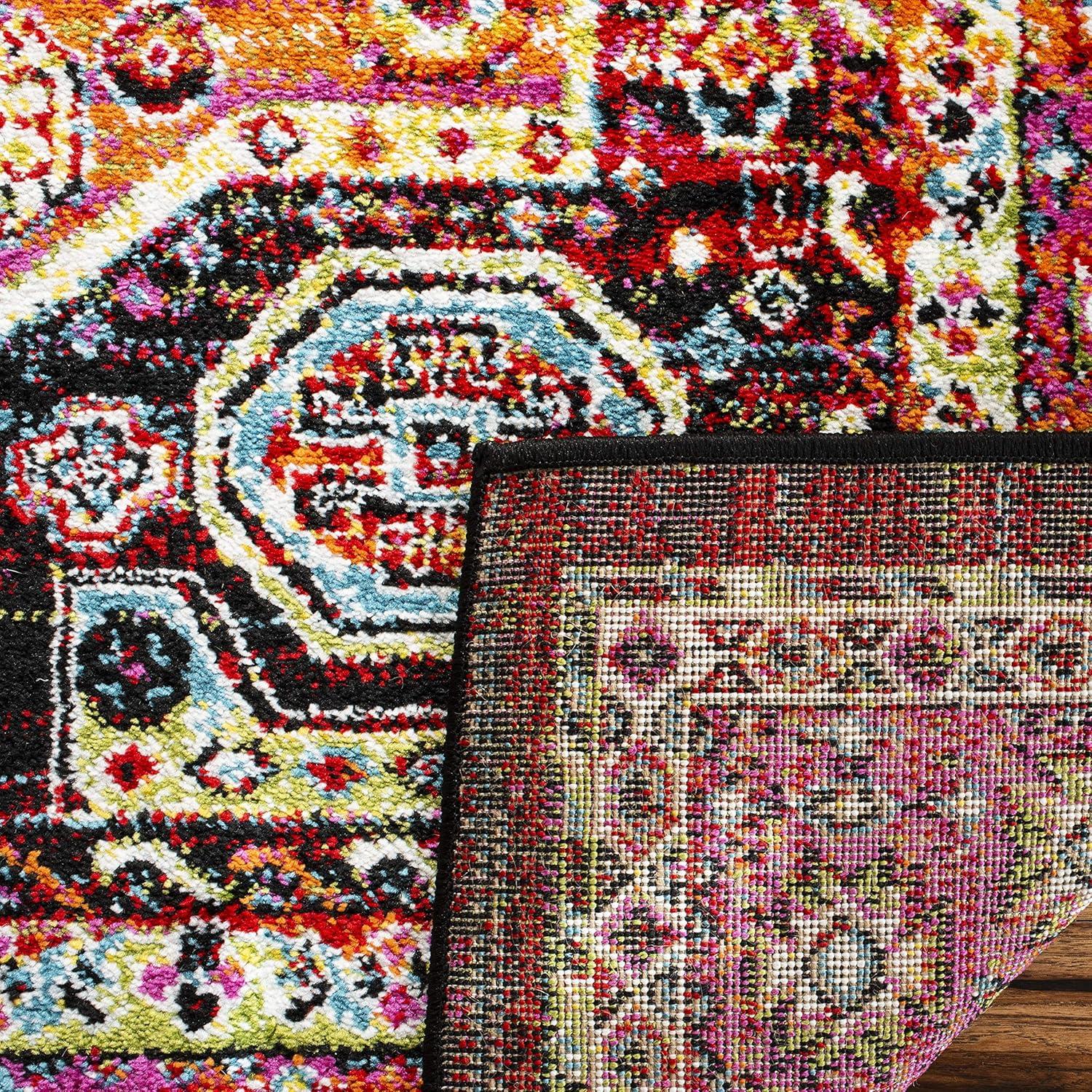 SAFAVIEH Cherokee Kelleigh Oriental Area Rug, Black/Orange, 5'1" x 7'6"