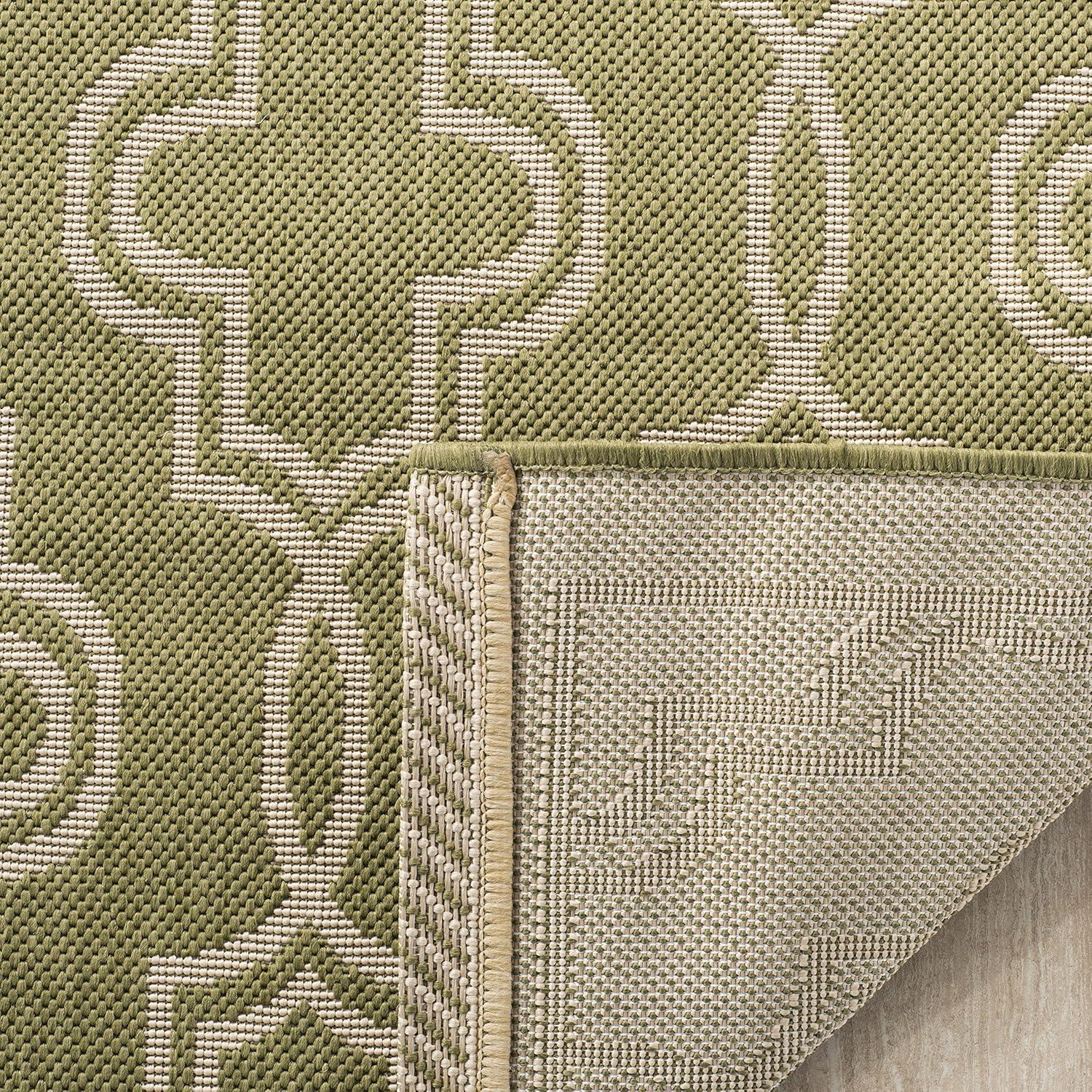 Martha Stewart Collection - MSR4274 - Indoor Power Loomed Area Rugs - Green/Beige - 6'7"x9'6"