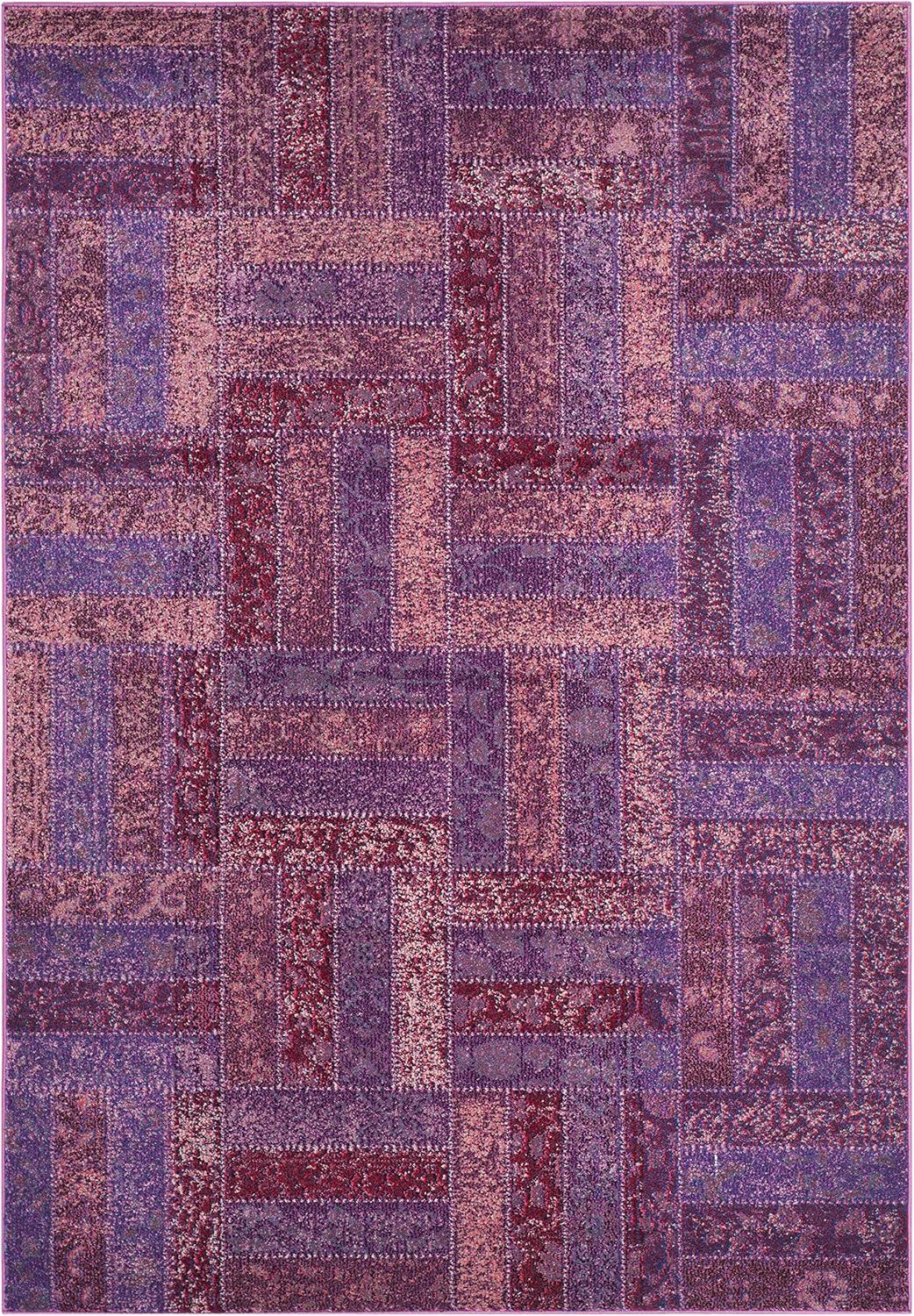 SAFAVIEH Monaco Dermot Geometric Area Rug, Purple/Multi, 4' x 5'7"