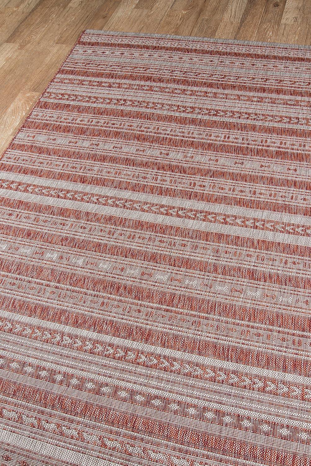 Tuscany Geometric Copper Indoor / Outdoor Area Rug