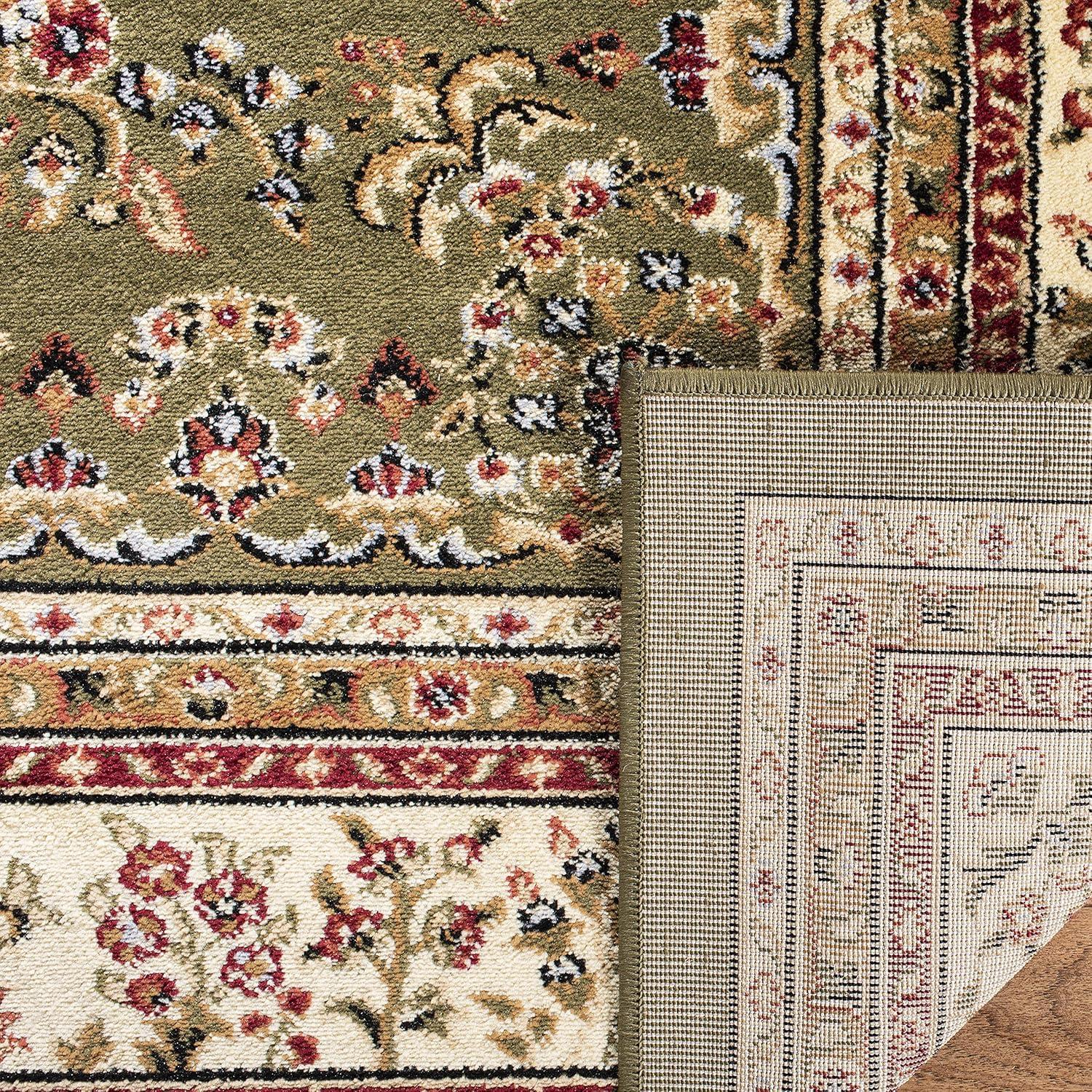 Lyndhurst Sarouk LNH331 Power Loomed Area Rug - Sage/Ivory - 5'3"x7'6" - Safavieh