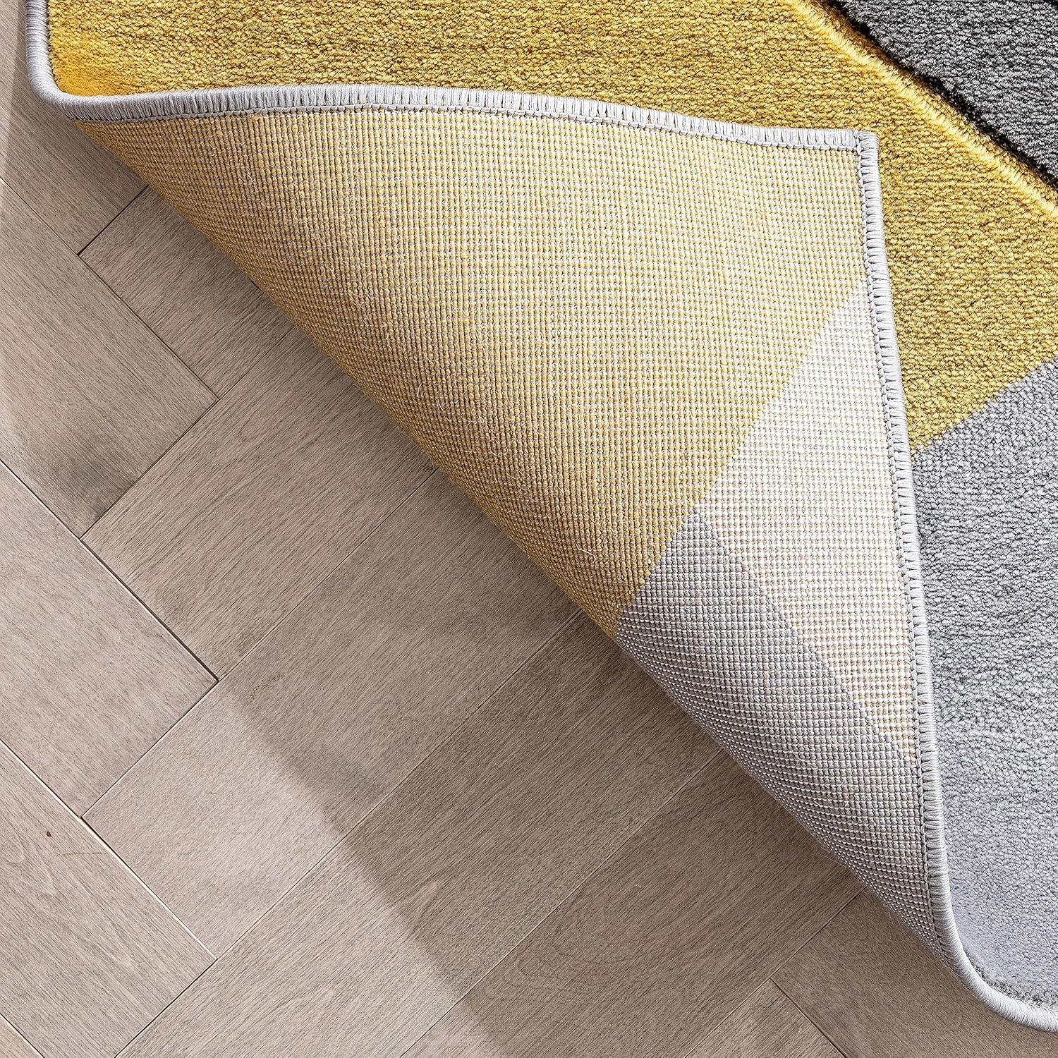 Well Woven Nora Gold Modern Geometric Stripes 3D Textured Rug