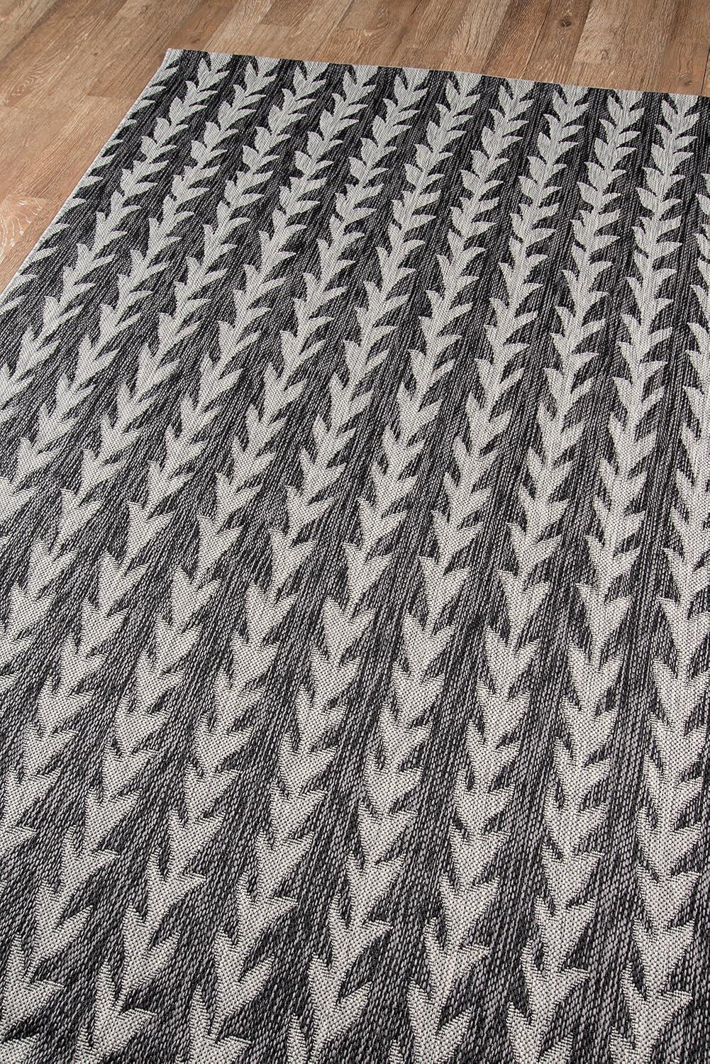 Amalfi Striped Charcoal Indoor / Outdoor Area Rug