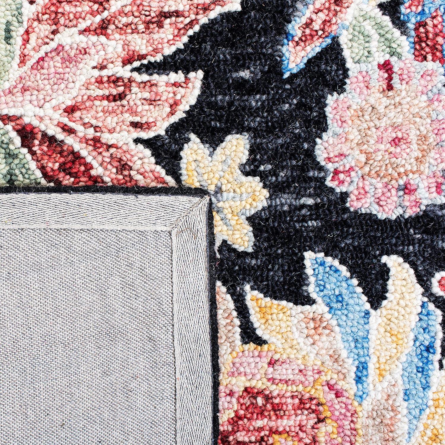 SAFAVIEH Jardin Dahila Floral Area Rug, Charcoal/Red, 8' x 10'