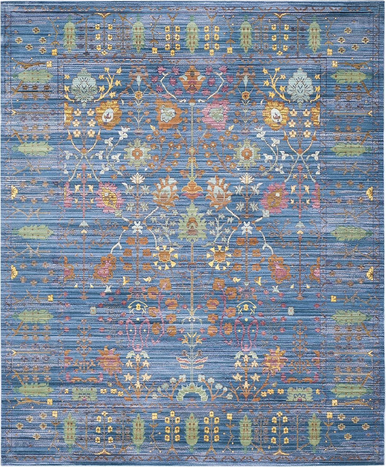 Valencia VAL108 Power Loomed Indoor Area Rug - Blue/Multi - 8'x10' - Safavieh