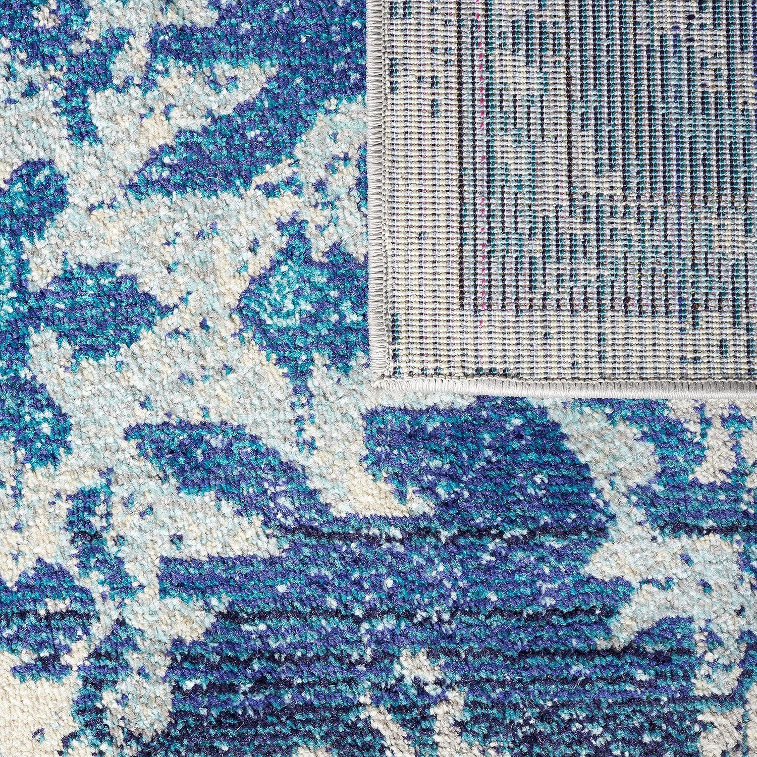 Madison MAD484 Power Loomed Indoor Area Rug - Ivory/Blue - 5'3"x7'6" - Safavieh