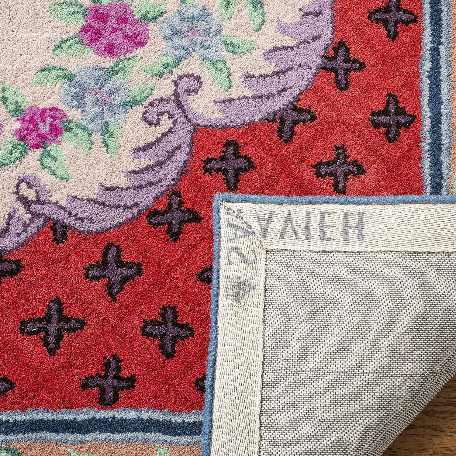 SAFAVIEH Bellagio Chandler Floral Wool Runner Rug, Ivory/Pink, 2'3" x 11'