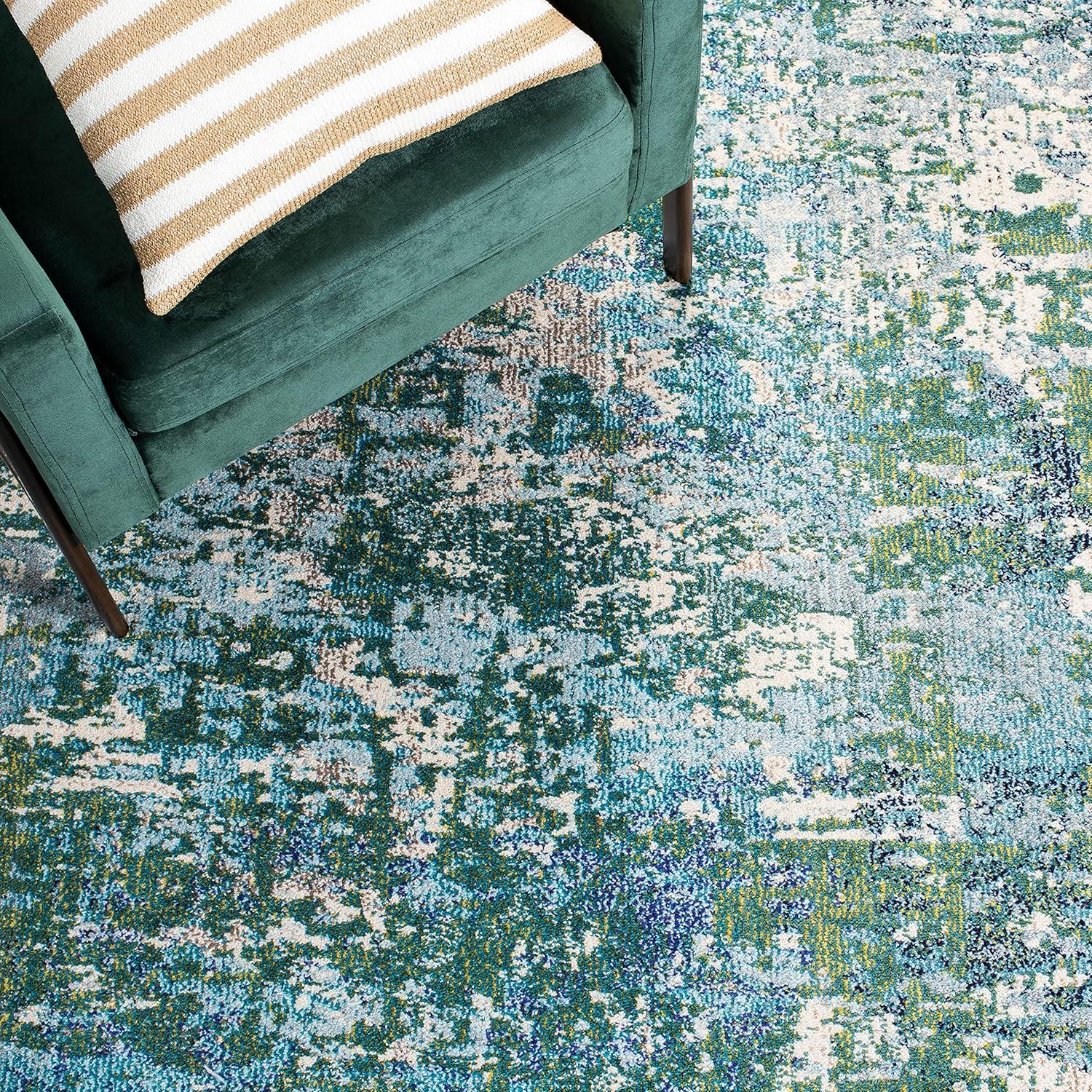 Madison MAD425 Power Loomed Indoor Area Rug - Green/Turquoise - 8'x10' - Safavieh