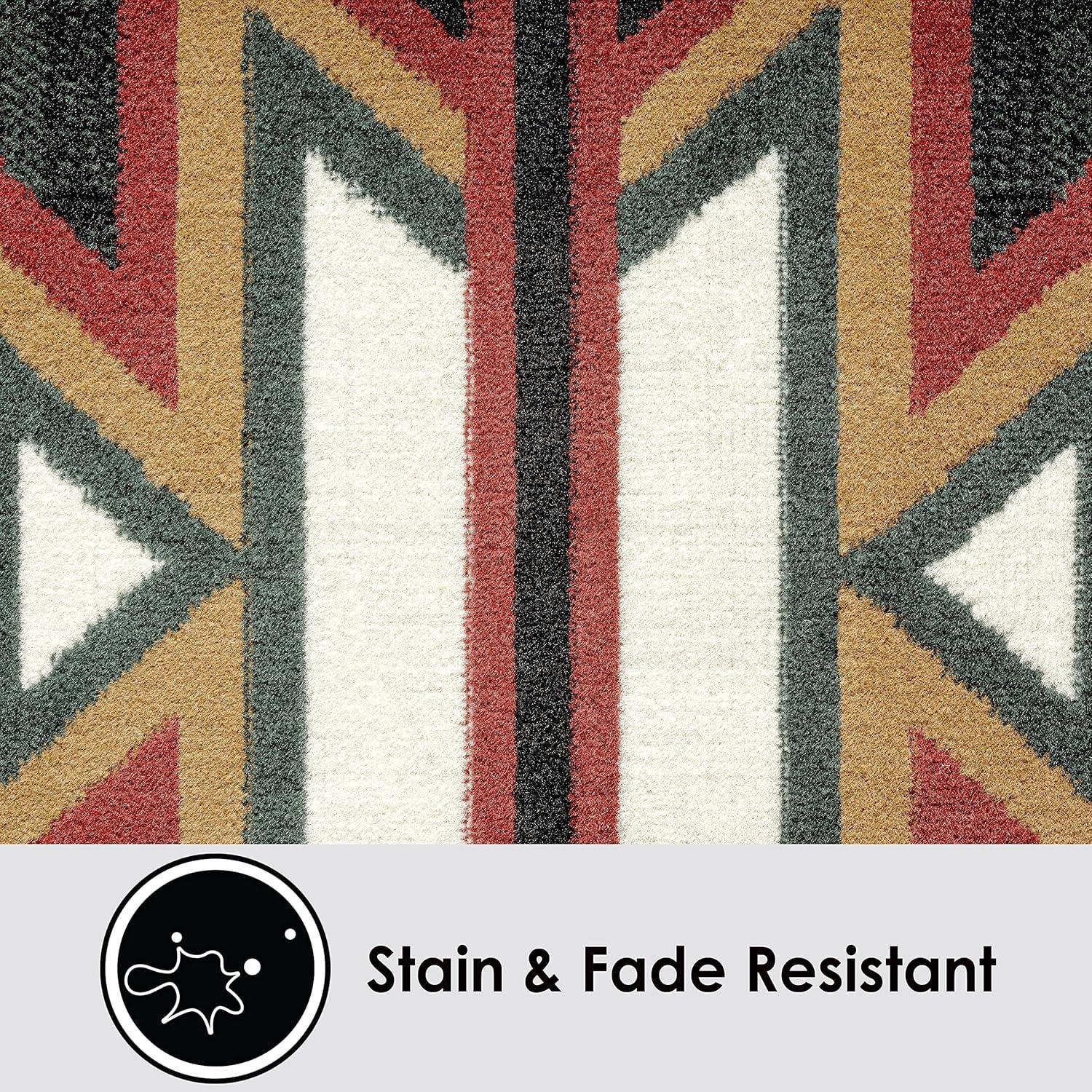 Home Dynamix Premium Sagrada Southwestern Geometric Area Rug Green/Red, 5'2"x7'4"