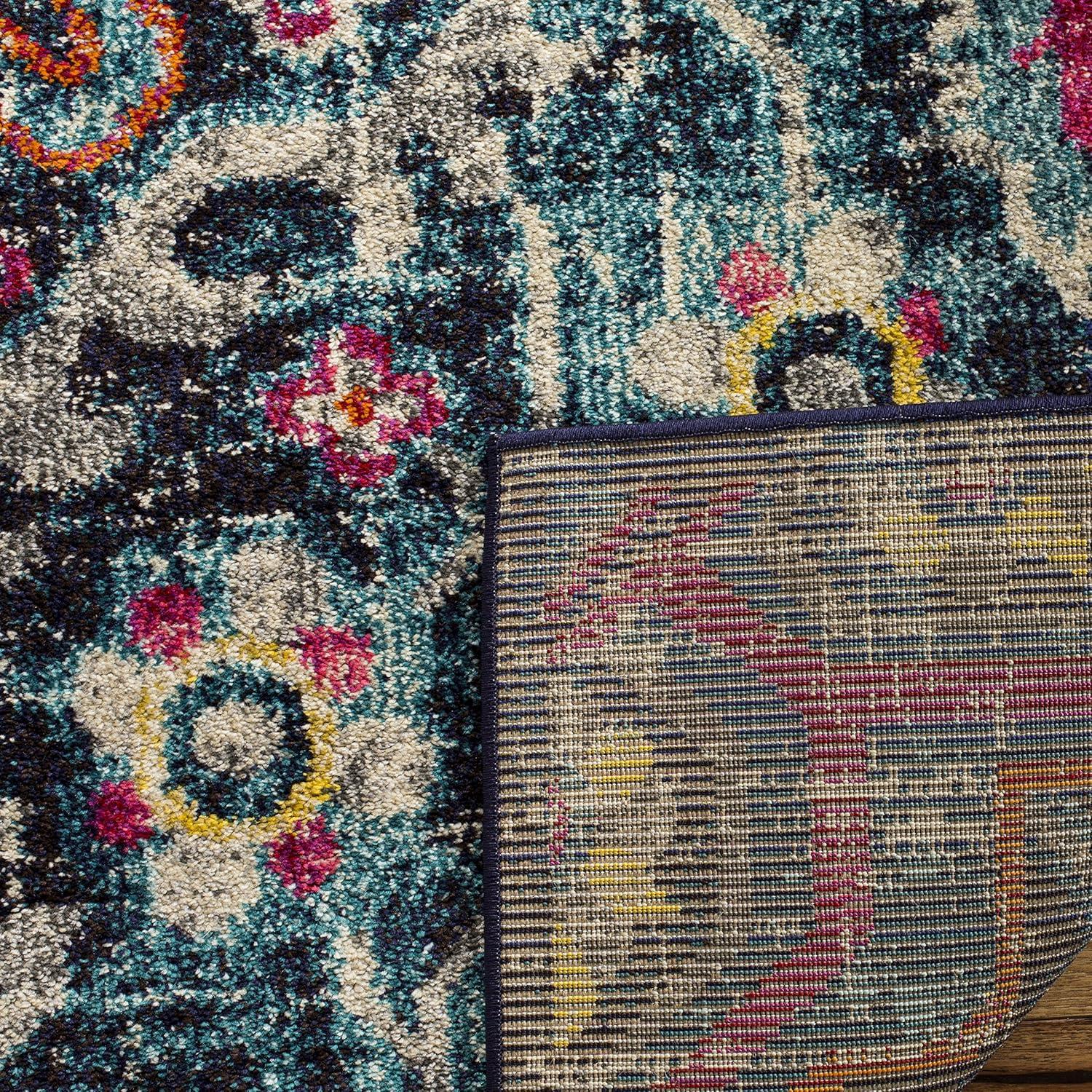 Monaco MNC252 Power Loomed Indoor Area Rug - Blue/Fuchsia - 4'x5'7" - Safavieh.