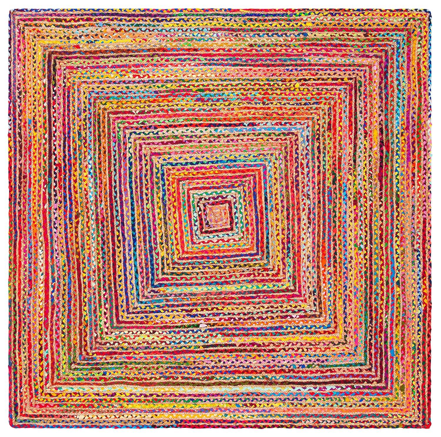 Cape Cod CAP202 Woven Indoor Area Rug - Red/Multi - 6'x6' - Safavieh